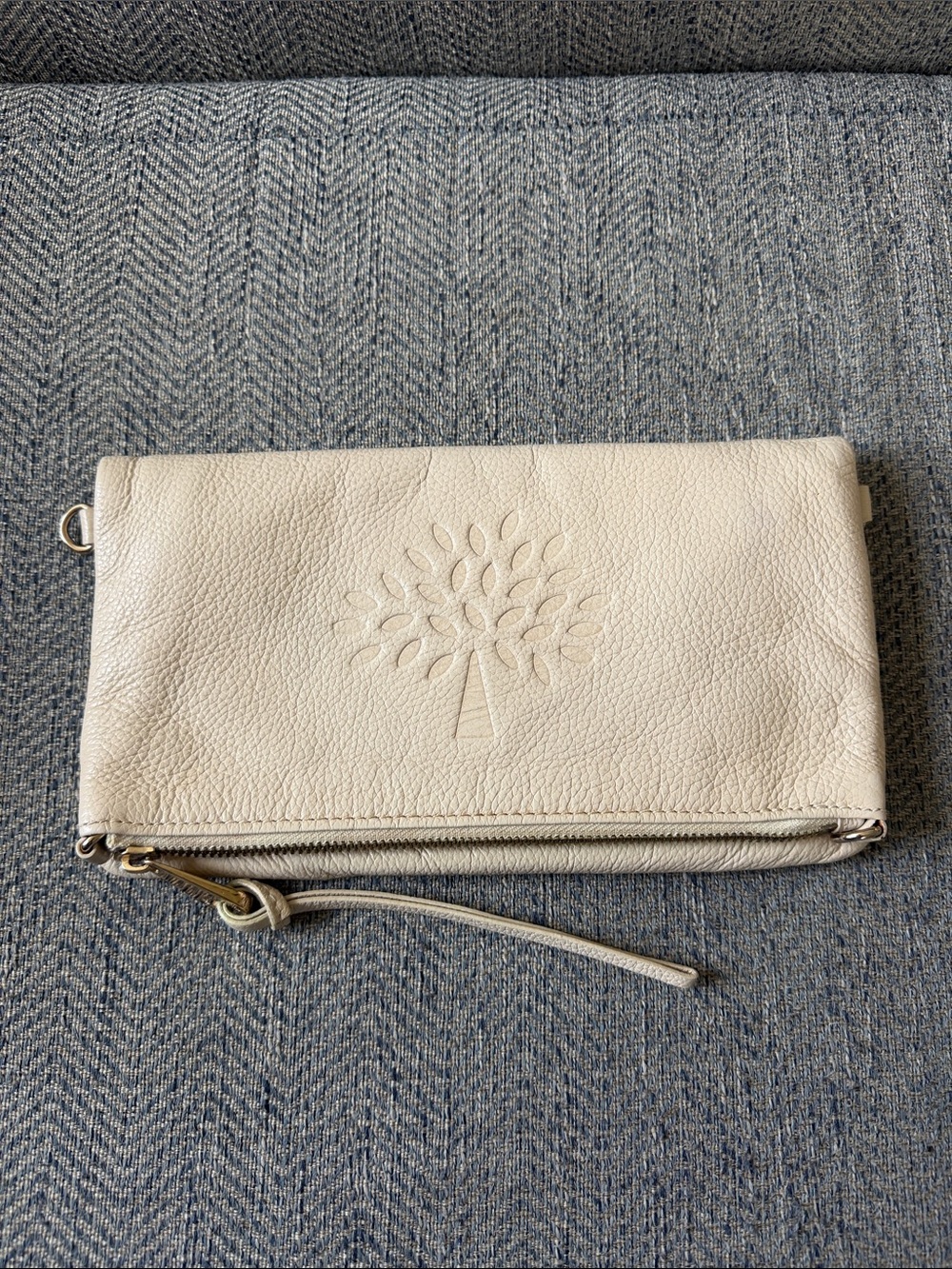Mulberry Ivory Leather Bifold Crossbody Bag